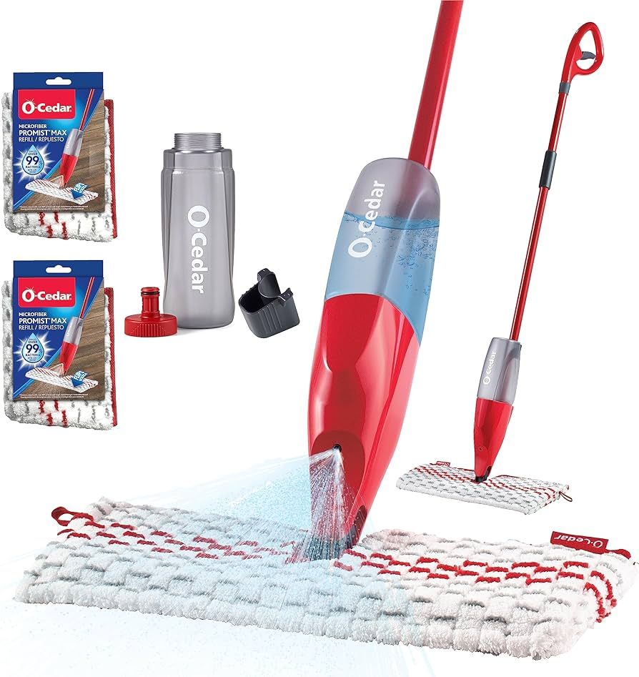 O-Cedar ProMist MAX Spray Mop, PMM with 2 Extra Refills, Red | Amazon (US)