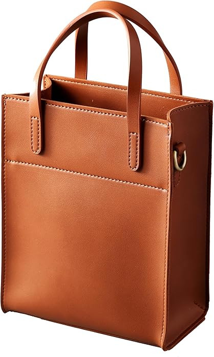 Vintage Vegan Leather Mini Tote Bag For Women Simple Small Top Handle Casual Purse Cute Cell Phon... | Amazon (US)