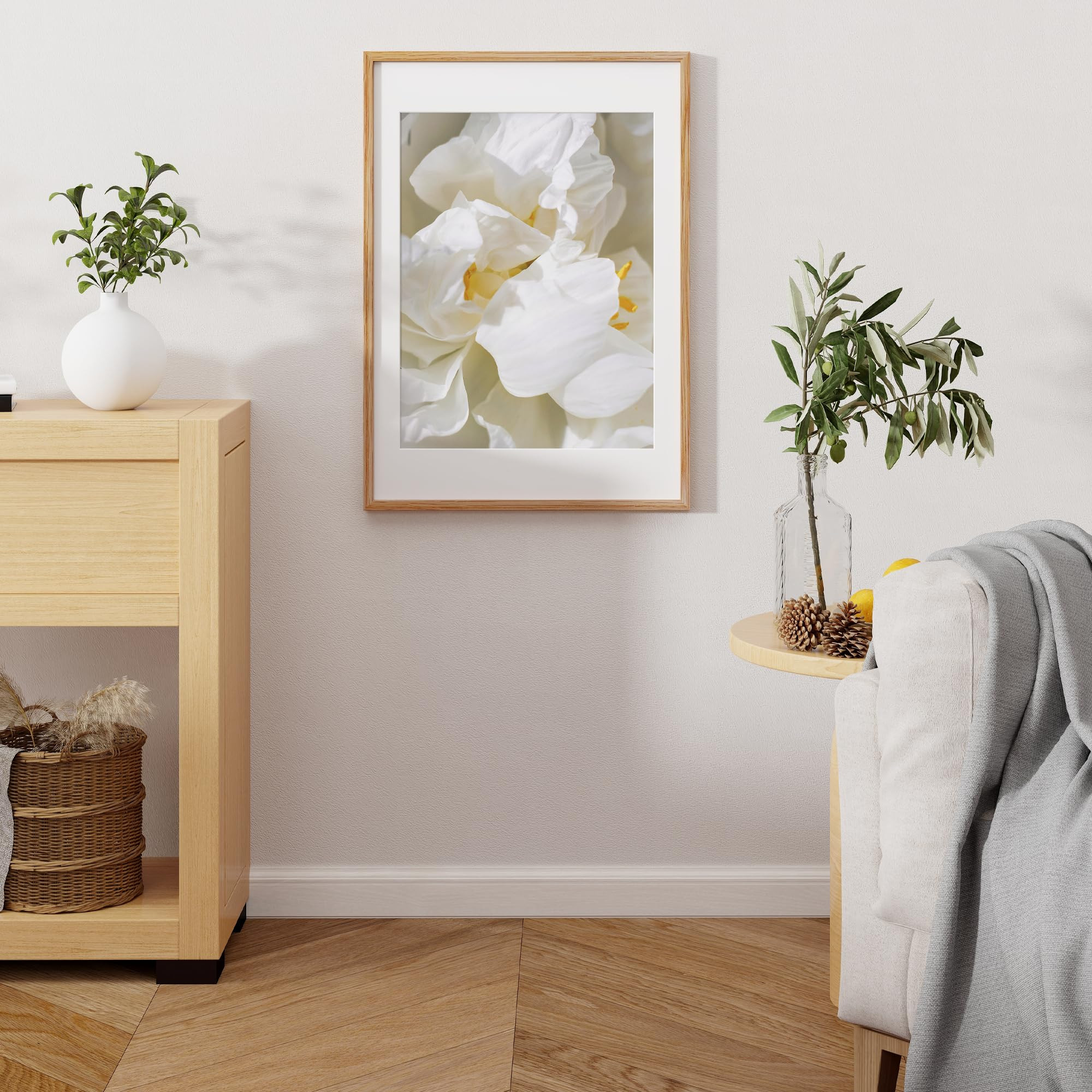 19x27 Picture Frame, Solid Oak Wood Frame 19"x27", 19 x 27 Oak Poster Frame, Large 19x27 Frame wi... | Amazon (US)