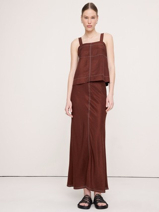 Viscose-Linen Bias-Cut Maxi Skirt | Banana Republic (US)