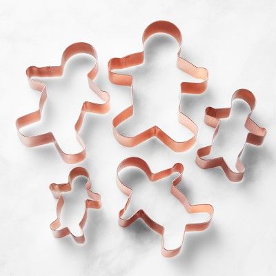 Williams Sonoma Copper Gingerbread Man Cookie Cutters on Ring, Set of 5 | Williams-Sonoma