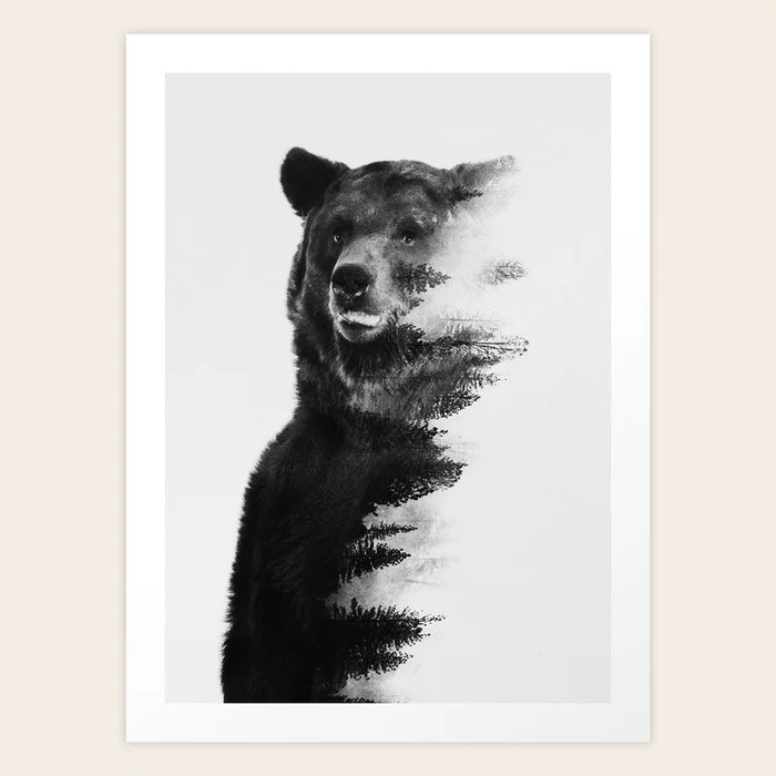 Observing Bear Art Print | Society6