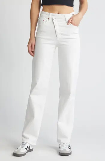 Sundaze Crossover Waist Straight Leg Jeans | Nordstrom