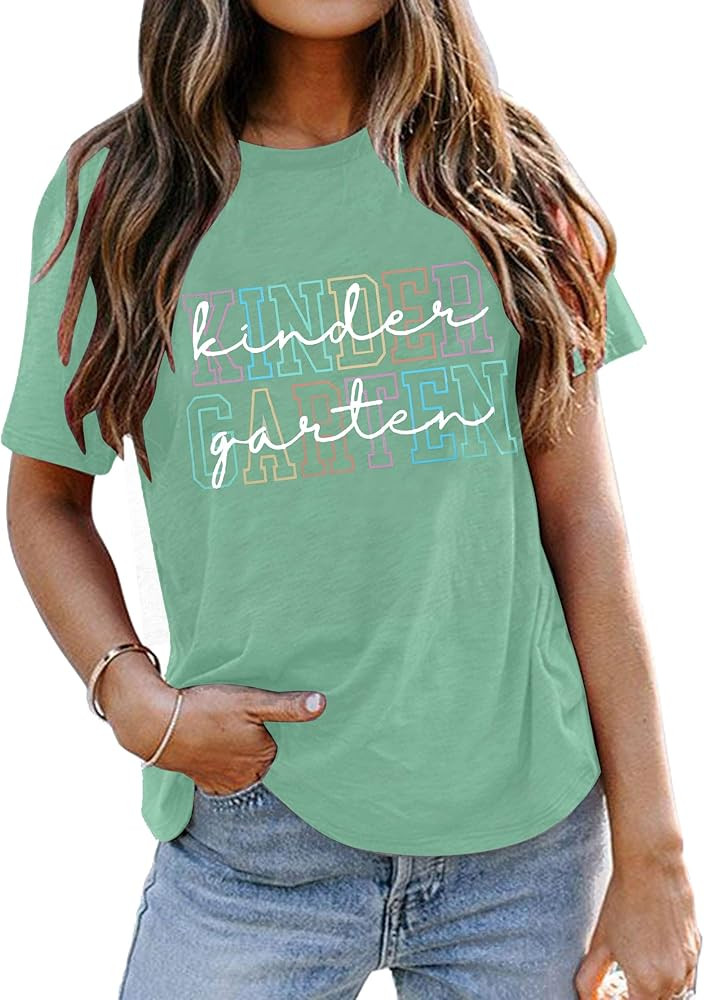 Kindergarten Teacher Shirts Women Preschool Teacher T-shirt Tiny Humans Tee Funny Teaching Tee Su... | Amazon (US)