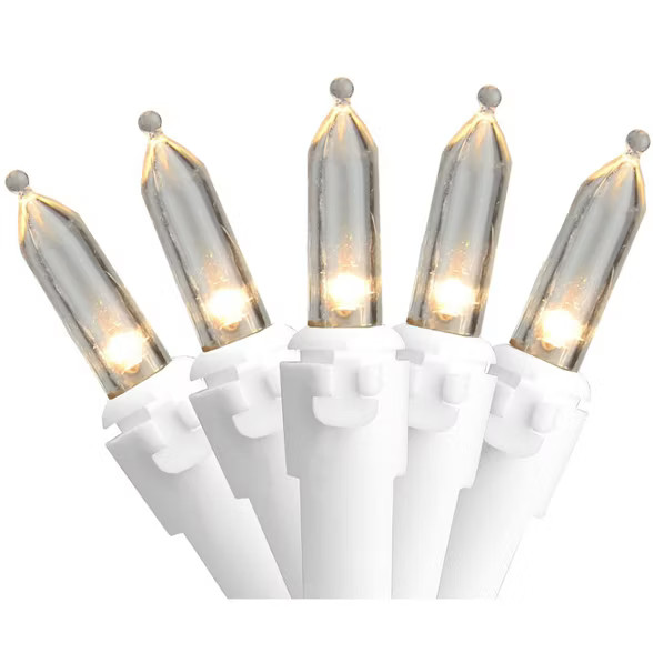 Northlight 100ct LED Mini Christmas Lights Warm White - 33' White Wire | Target