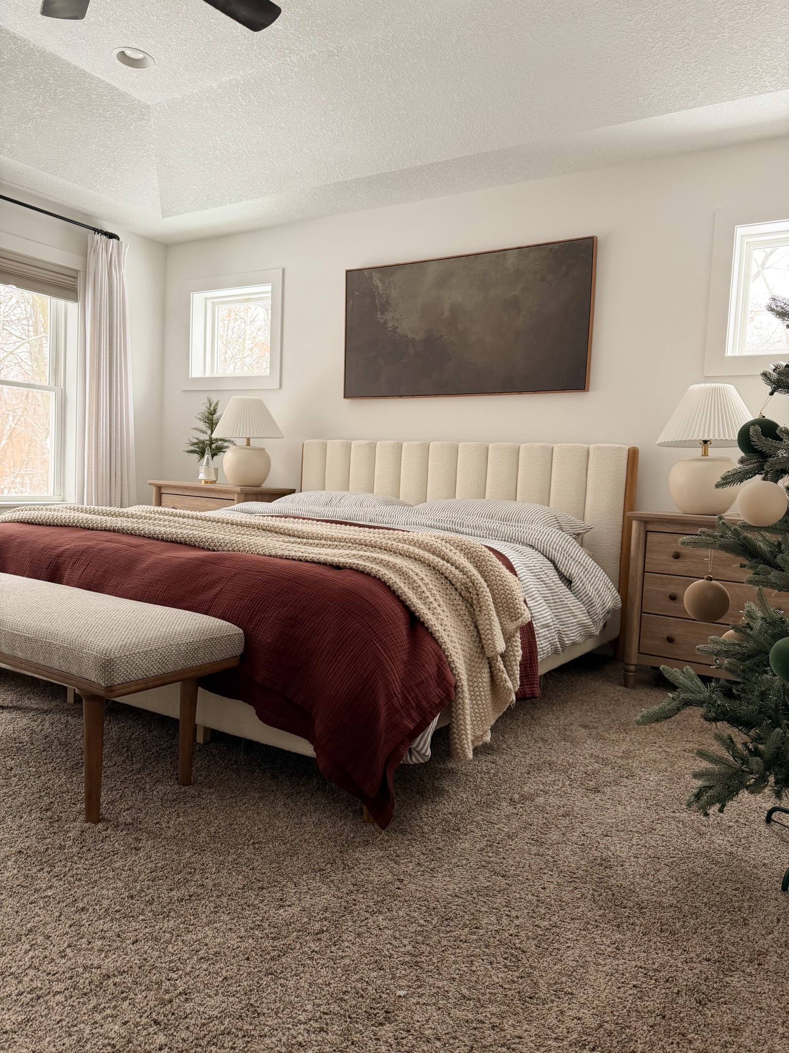 I am currently obsessed with this bedding! ✨ 
I absolutely LOVE the striped duvet + deeper toned blanket.. simple, but slightly layered and cozy for winter! 
I also will add my sheets are a game changer!! 

#LTKGiftGuide #LTKSeasonal #LTKHome