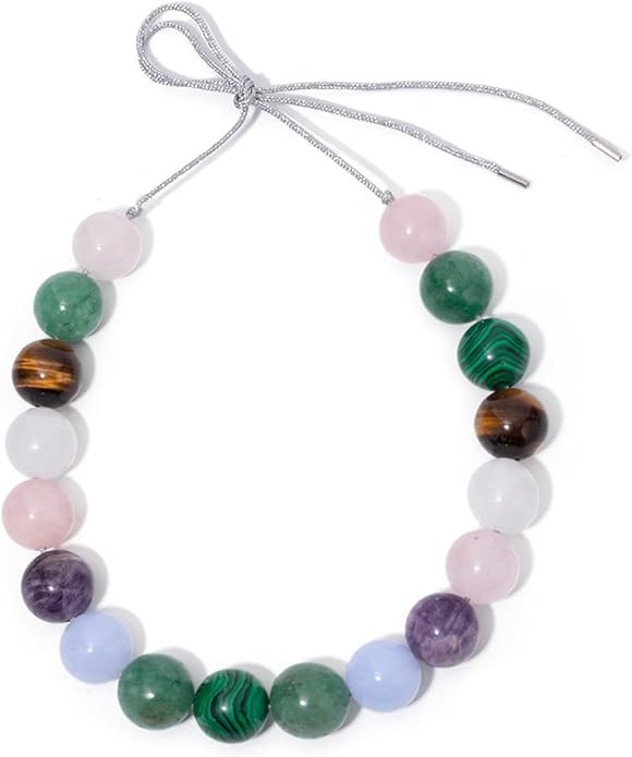 Dyale 20cm Nature Stone Colorful Necklace For Women Rainbow Color Choker | Amazon (US)