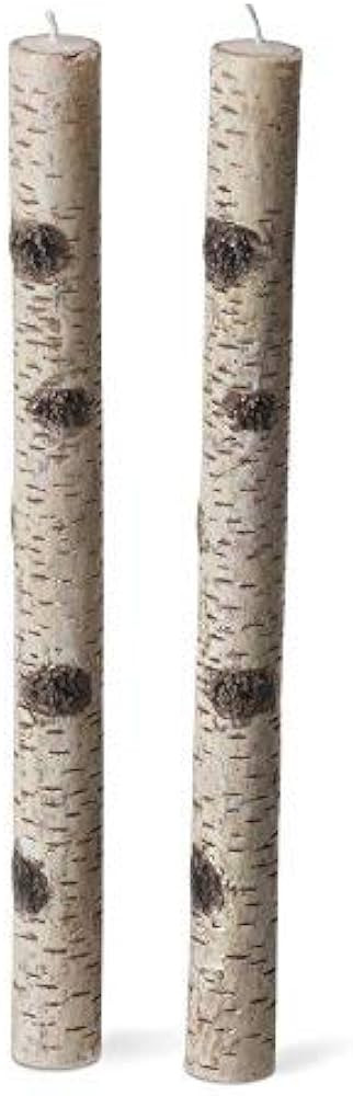 Set of 2 - Birch Bark Taper Candles | Amazon (US)