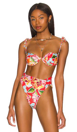 x REVOLVE Donna Bikini Top in Red Blossom | Revolve Clothing (Global)