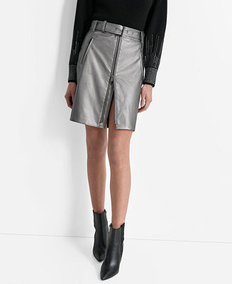DKNY Women's Metallic Faux-Leather Pencil Skirt - Macy's | Macy's