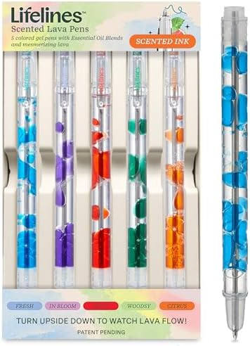 Lifelines Scented Lava Gel Pen Set, 5-Pack (Multi-Color) - 0.5mm Colored Gel Pens Infused with Sc... | Amazon (US)
