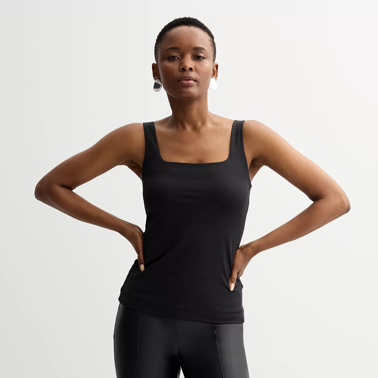 Women's Nine West Sculpt Squareneck Tank | Kohl's