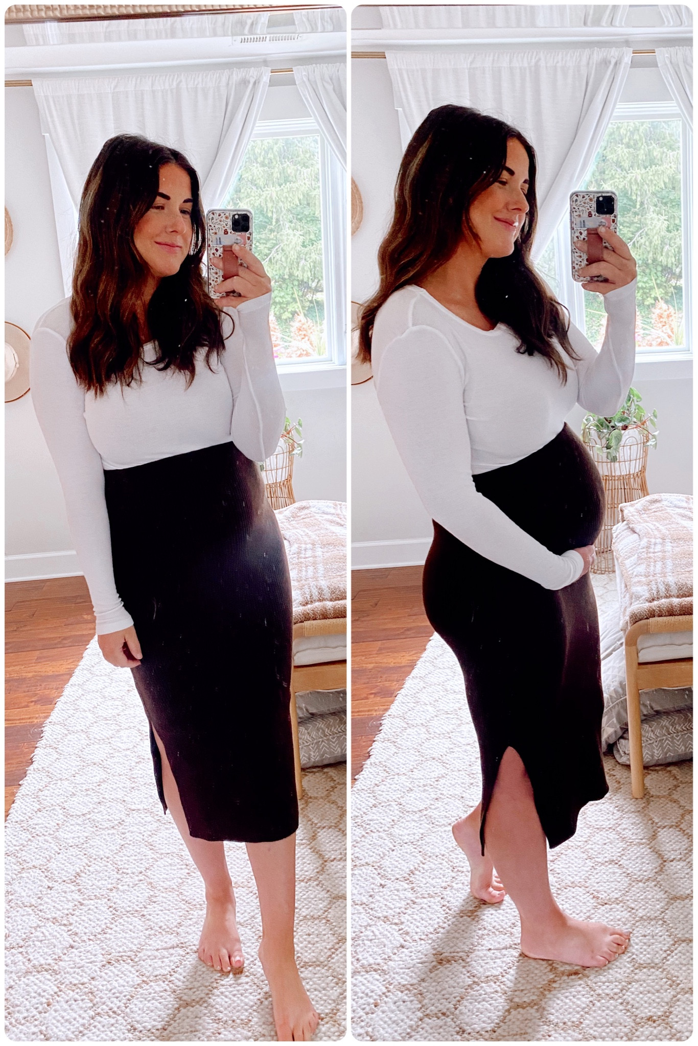 Knit maternity skirt that will fit through every stage of pregnancy and is sooooo comfortable!! I got my true size! 


#LTKstyletip #LTKSeasonal #LTKbump