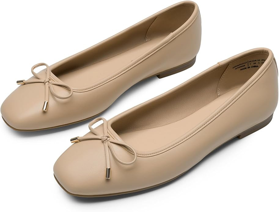 DREAM PAIRS Women's Flats Square Toe Ballet Flats Comfortable Casual Ballerina Flat Dress Shoes w... | Amazon (US)