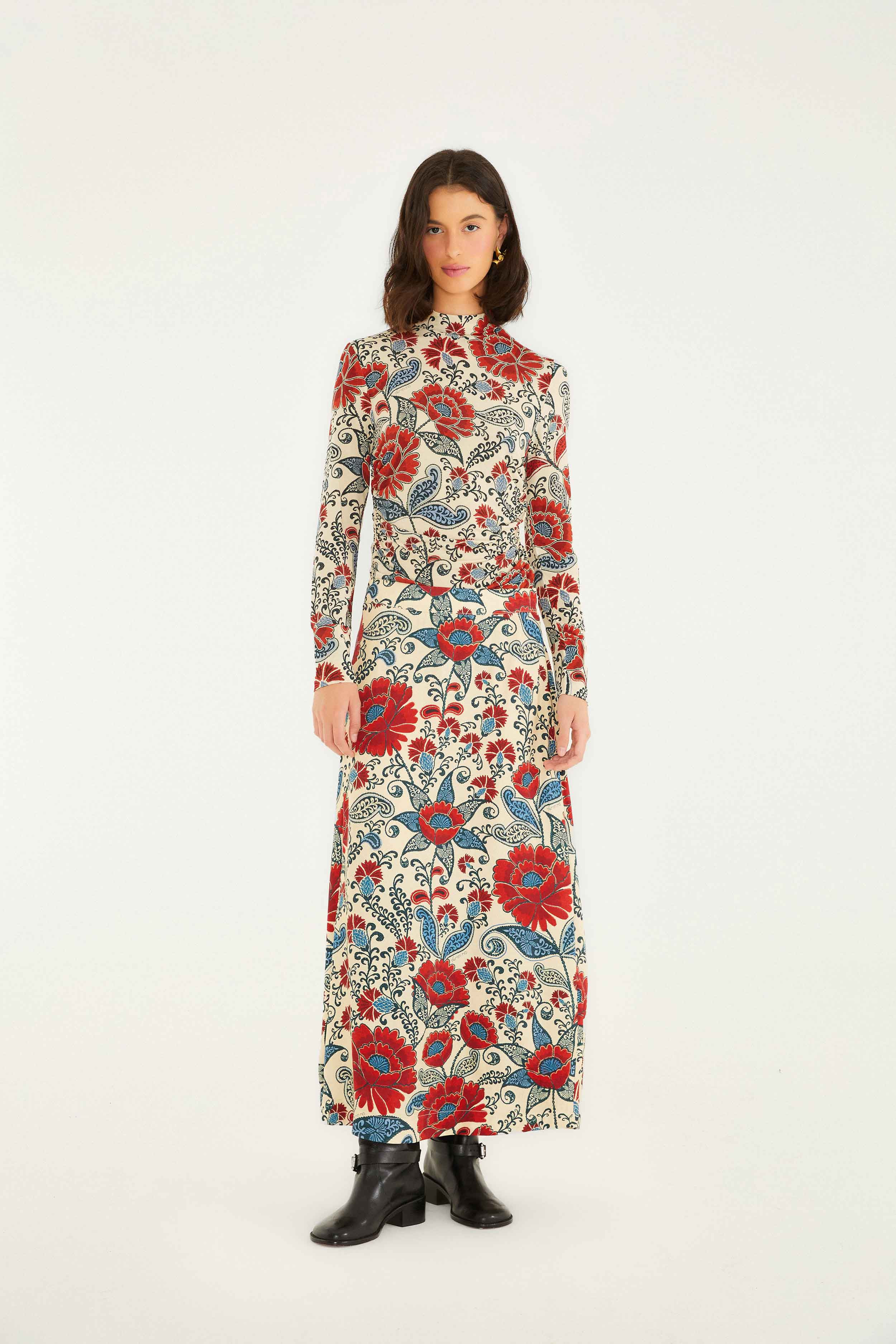 Sand Francesca Lenzing® Ecovero® Viscose Maxi Skirt | FARM Rio | FarmRio (US)