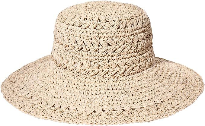 Straw Bucket Hats for Women Striped Crochet Sun Hats Foldable Floppy Beach Hats Summer Travel Acc... | Amazon (US)