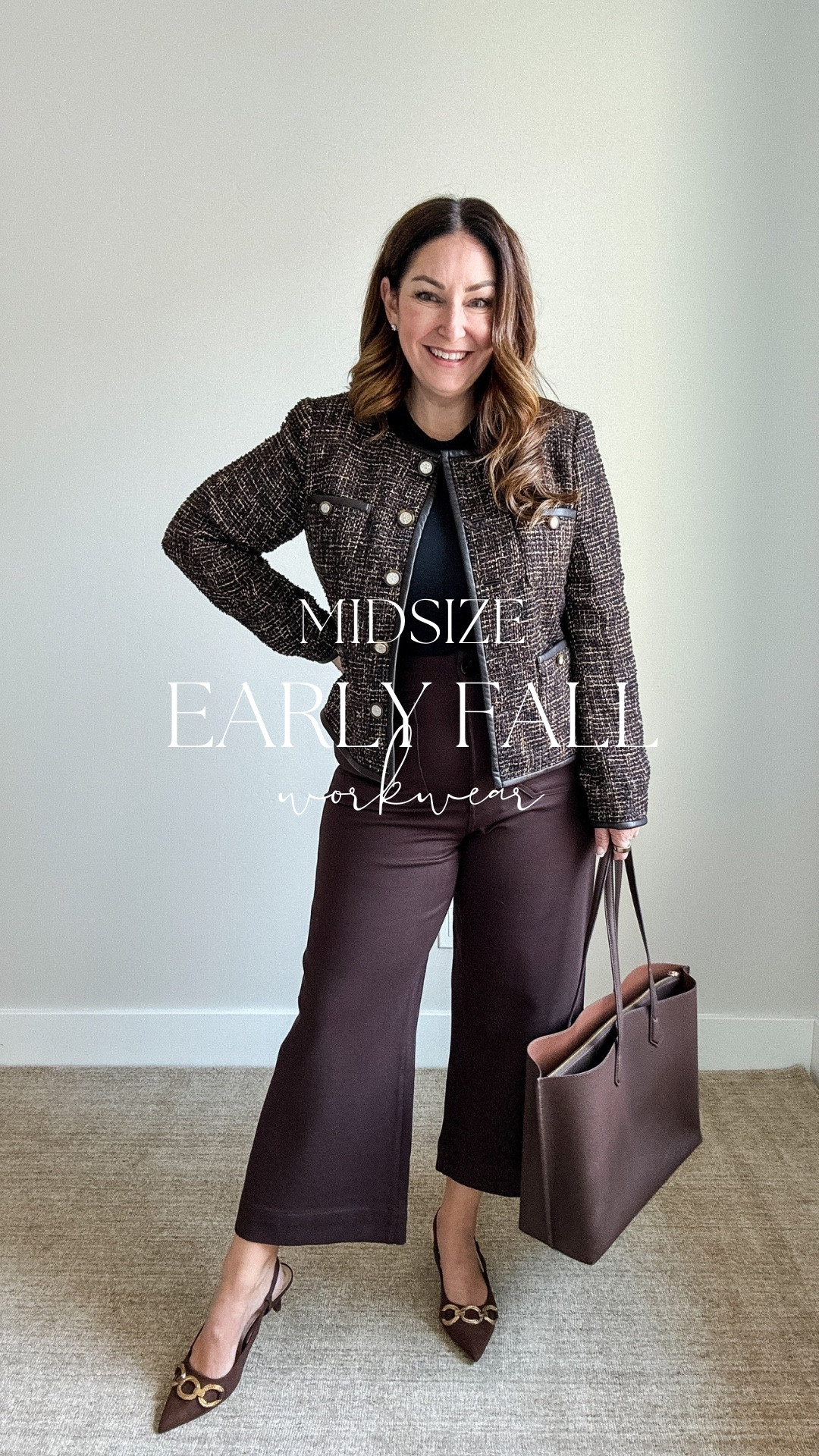 WORKWEAR WEDNESDAY 🙌 This tweed jacket instantly elevates these wide-leg pants, and I love how this look transitions from comfy to professional. 

Like & Comment ‘TRM’ and I’ll send you the links!

#FallWorkwear #MidsizeStyle #Over40Fashion #FallTrends

#LTKSeasonal #LTKMidsize #LTKWorkwear