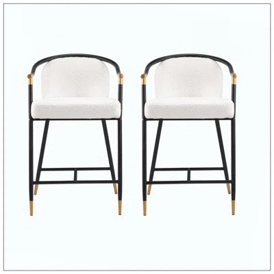 Upholstered Counter Stool Set With Metal Frame Ideal For Home Daily Use | Wayfair North America