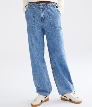 Low-Rise Denim Parachute Pants | Aeropostale
