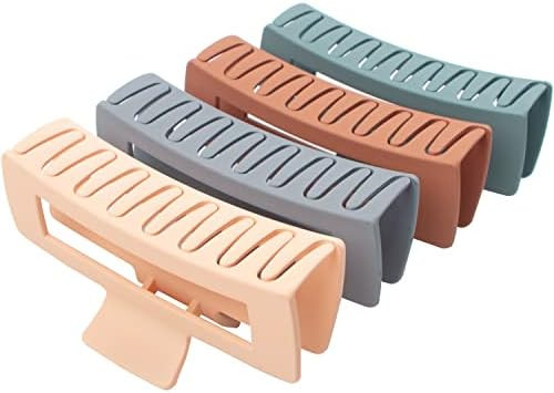 4 Pack Extra Large Hair Claw Clips for Women, 5'' Hair Clips for Thick and Long Hair, 90's Non-sl... | Amazon (US)