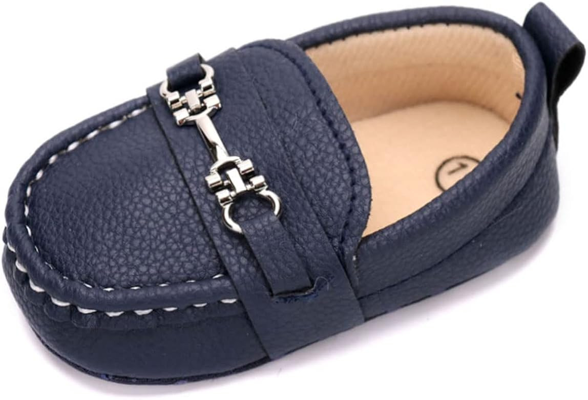 LONSOEN Baby Girls Boys Loafers Prewalker Dress Crib Shoes | Amazon (US)