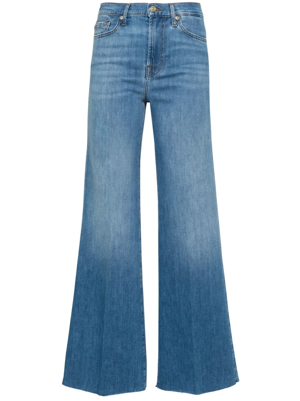 7 For All Mankind Modern Dojo high-waist Flared Jeans | Blue | FARFETCH BE | Farfetch Global