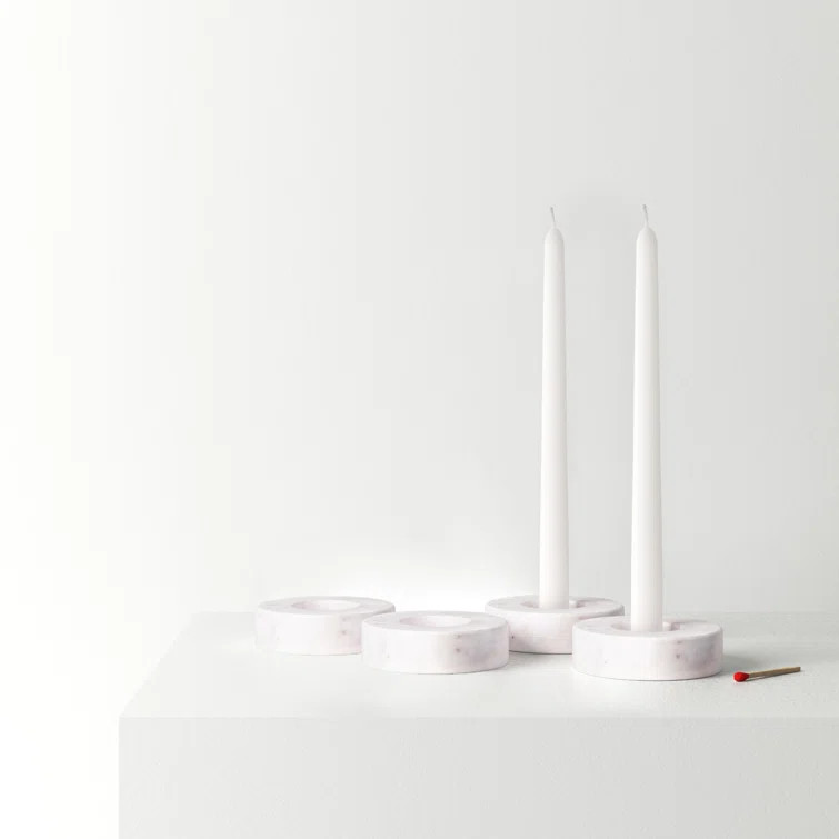Flat 1'' Marble Tabletop Votive Holder (Set of 4) | Wayfair North America