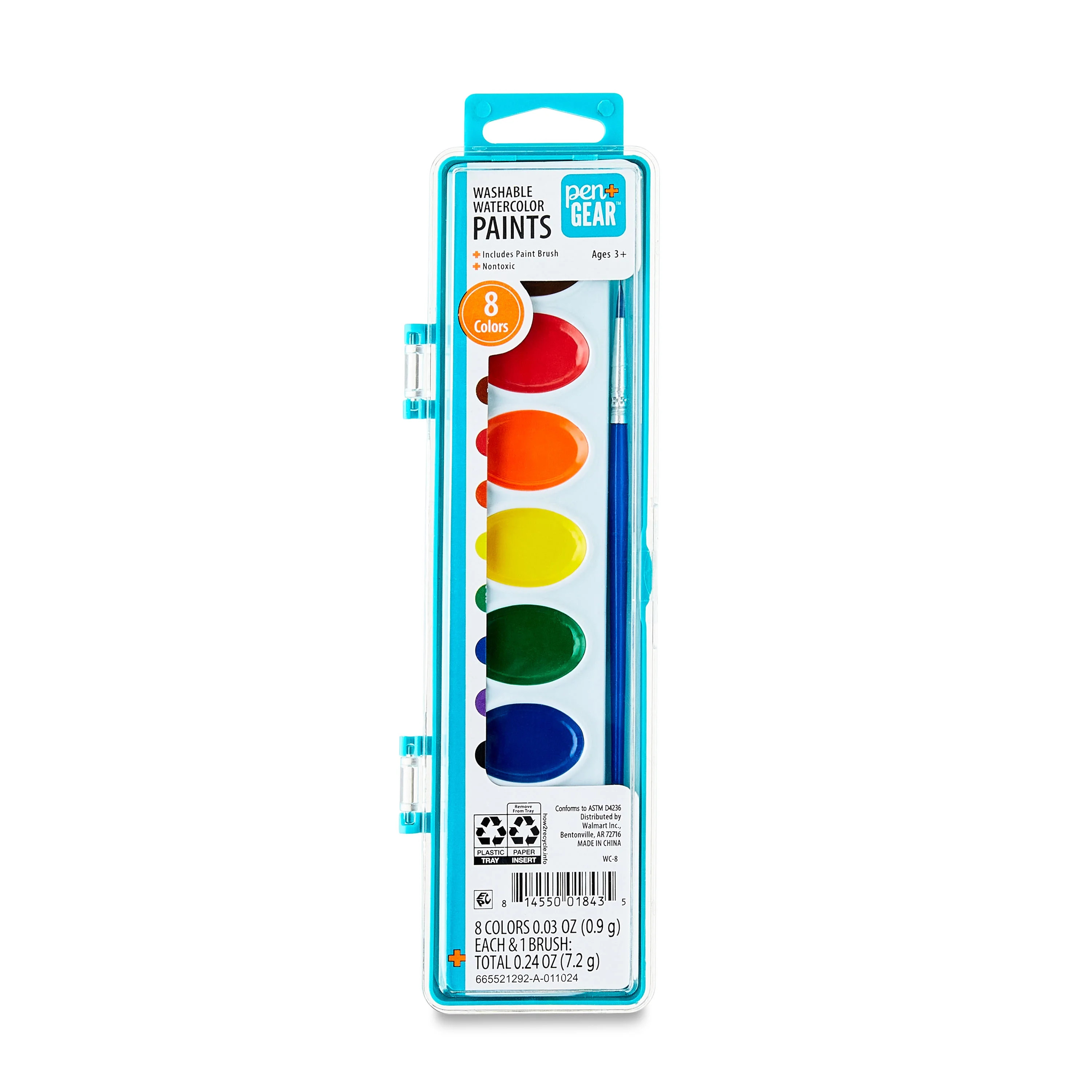 Pen+Gear Washable Watercolor Paints, 8 Count - Walmart.com | Walmart (US)