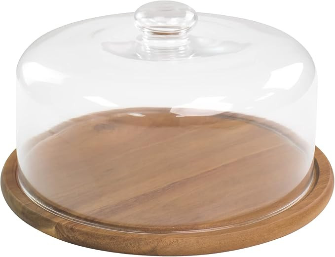 10.2''Glass Dessert Dome with Base, 11.8"Decorative Cake Tray with Glass Dome Cover, Cake Fruit D... | Amazon (US)