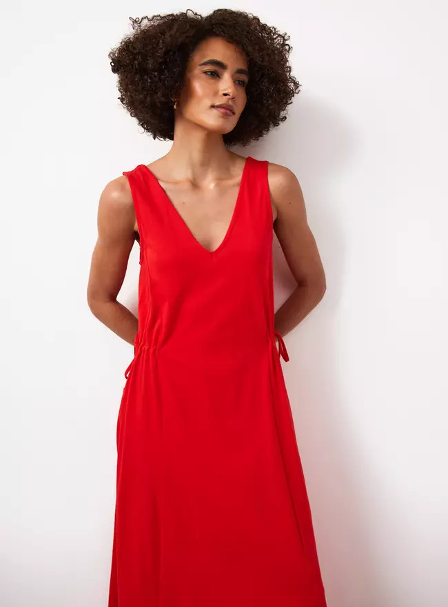 Buy Red Jersey Tie Side Midaxi Dress 14 | Midaxi | Tu | Tu Clothing
