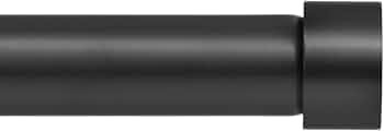 Ivilon Drapery Window Curtain Rod - End Cap Style Design 1 Inch Pole. 48 to 86 Inch Color Black | Amazon (US)