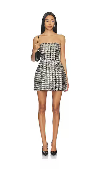 Bethany Romper in Black & White | Revolve Clothing (Global)