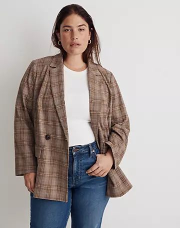 Plus Caldwell Double-Breasted Blazer in Wardlow Plaid | Madewell