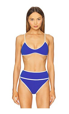BEACH RIOT Leona Bikini Top in Riviera Azure from Revolve.com | Revolve Clothing (Global)