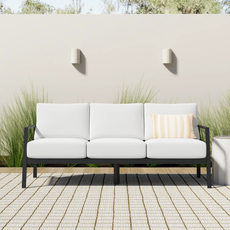 Armando 75” Aluminum Outdoor Sofa with Sunbrella Cushions | Wayfair North America