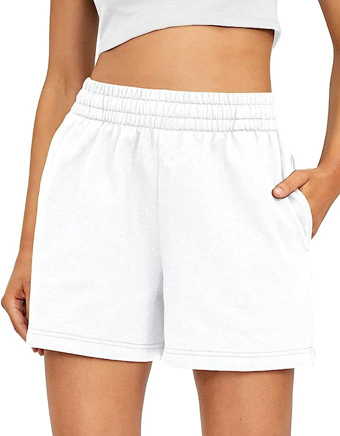 Ezymall Sweat Shorts Women Lounge Summer Casual Comfy Athletic High Waisted Shorts Running Athlet... | Amazon (US)