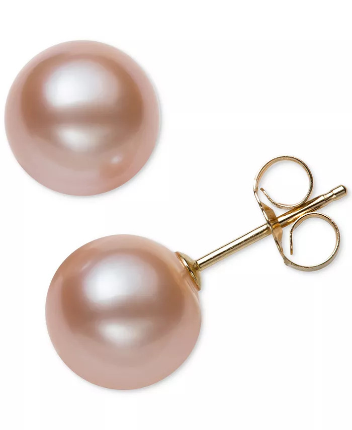 Cultured Freshwater Pearl Stud Earrings (7mm) in 14k Gold | Macy's