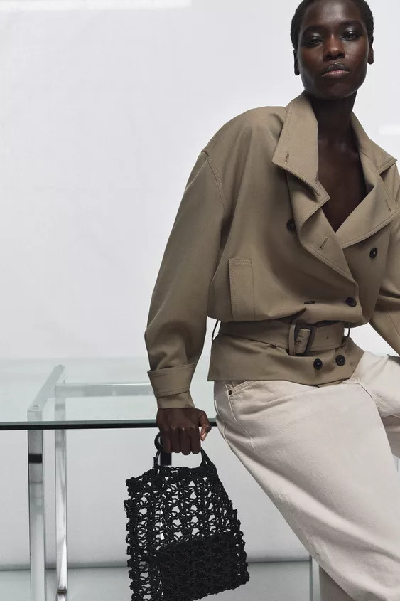 CROCHET-KNIT MINI TOTE BAG | Zara UK