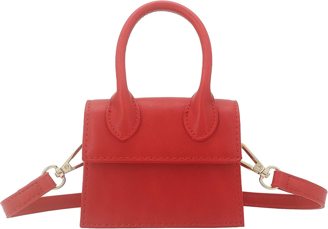 Nodeber Mini Crossbody Bag for Women Girls Synthetic Leather Flap Purse Styling Top-Handle Clutch... | Amazon (US)