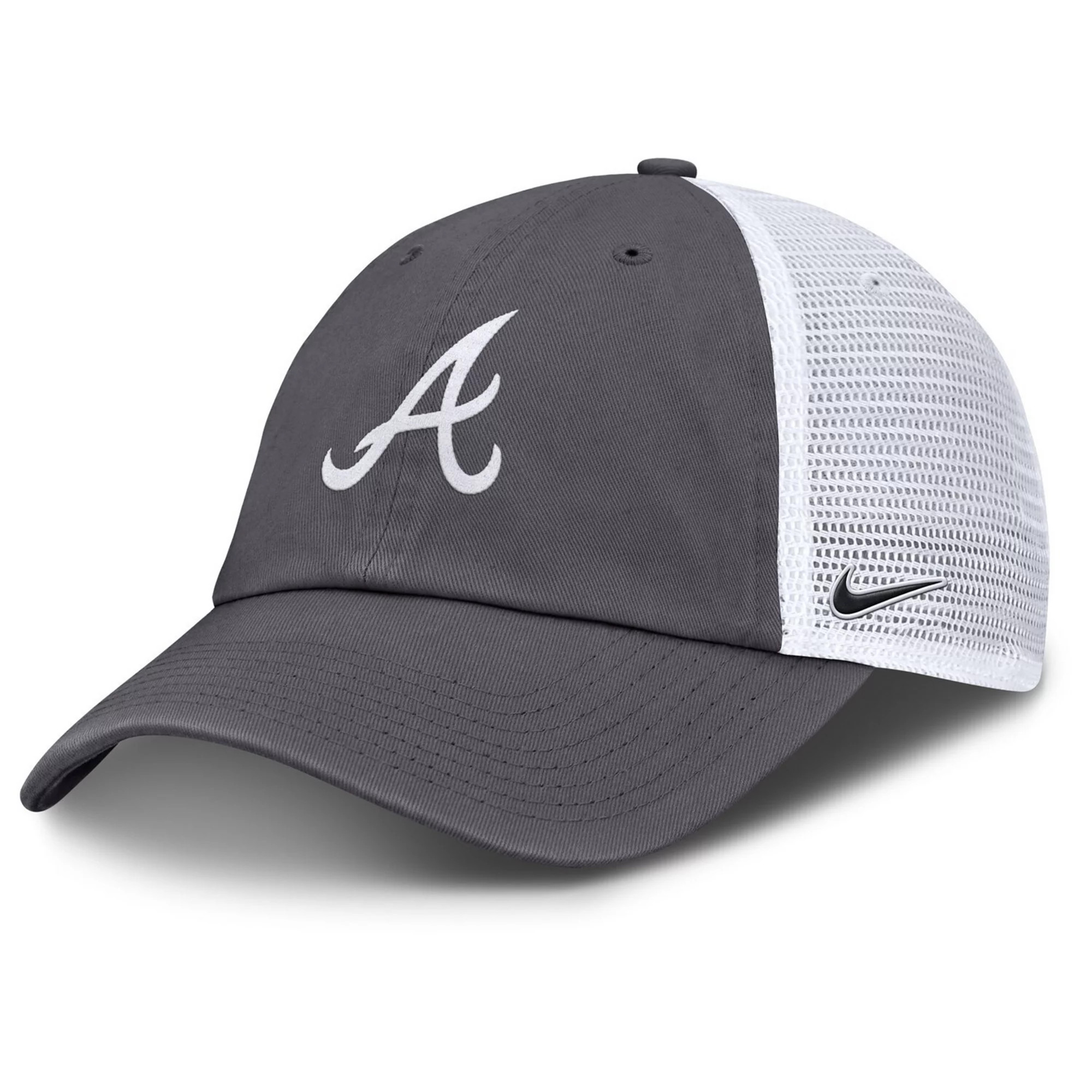 Men's Nike Gray Atlanta Braves Adjustable Trucker Hat | Kohl's