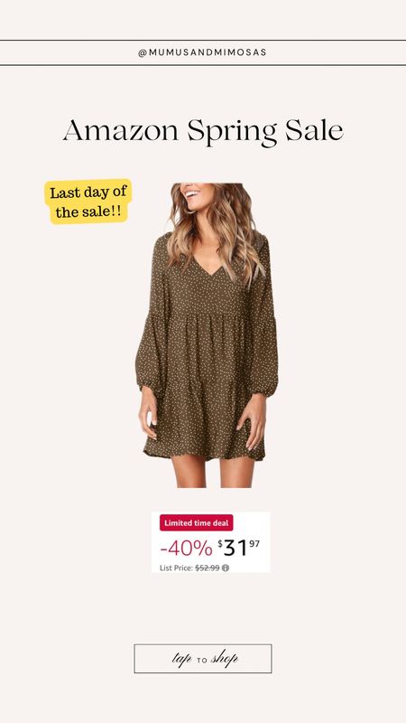 
Last day of the Amazon, big spring sale 
Long sleeve mini dress 
Baby doll dress 
Spring and summer dresses

#LTKsalealert #LTKfindsunder100 #LTKfindsunder50