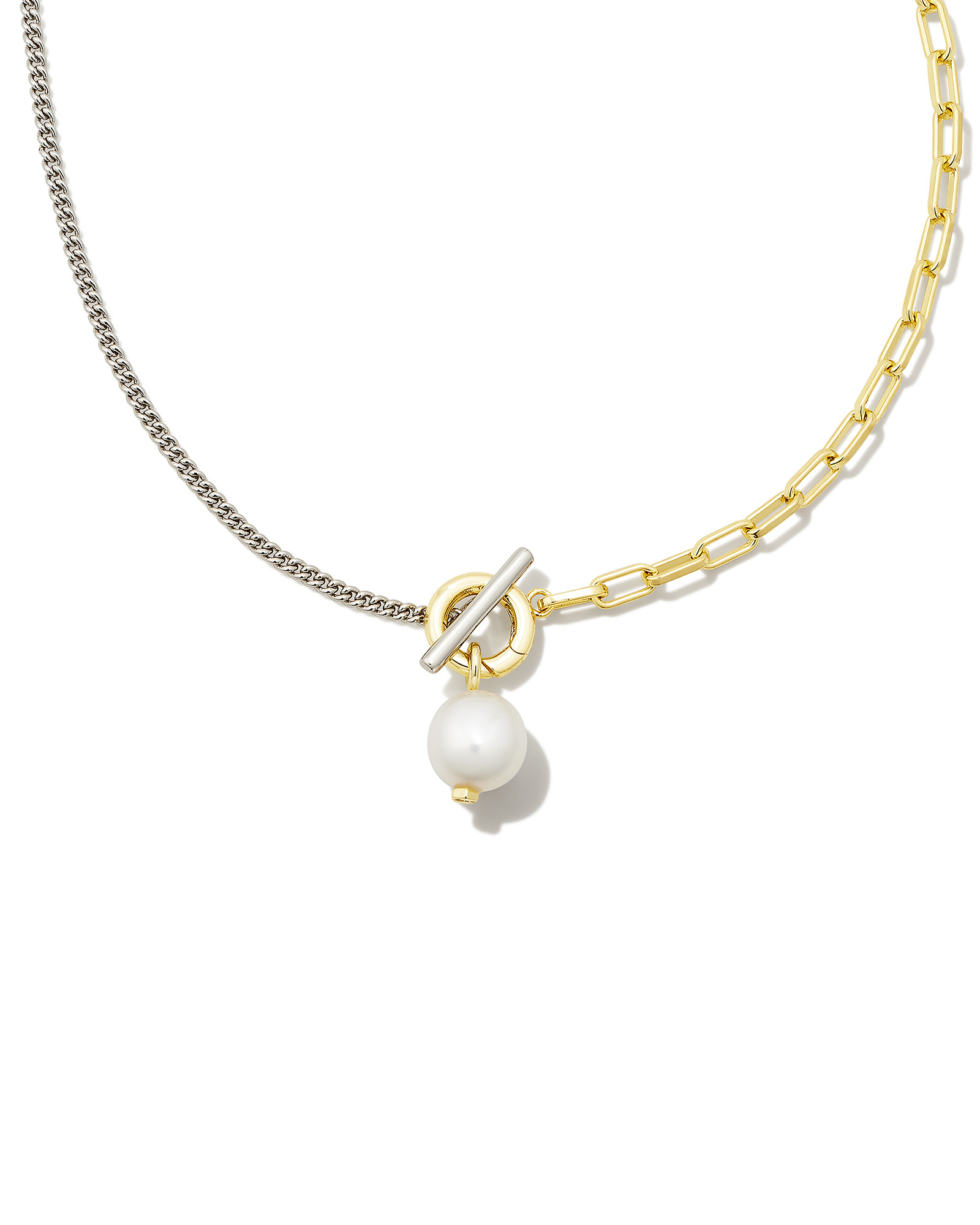Leighton Convertible Mixed Metal Pearl Chain Necklace in White Pearl | Kendra Scott | Kendra Scott