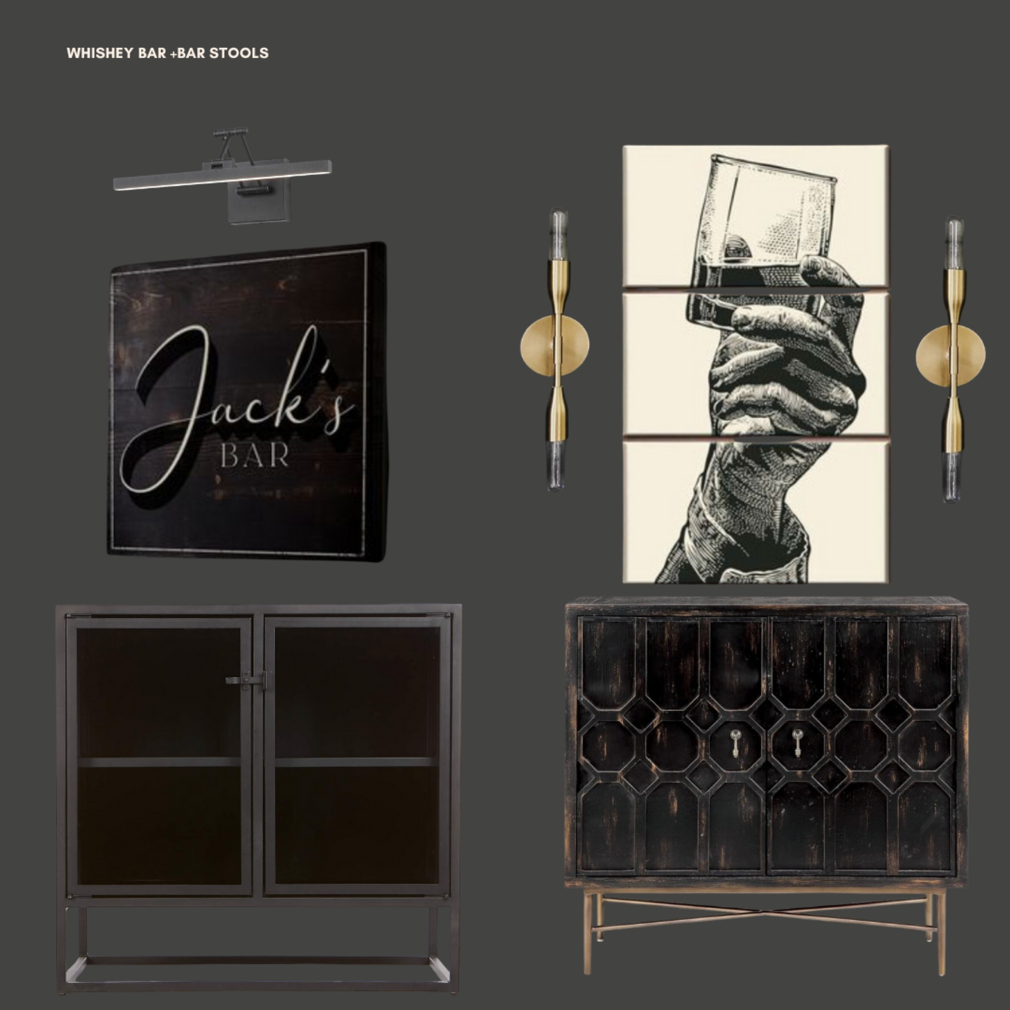 Moody + masculine whiskey bar! 

#LTKHome