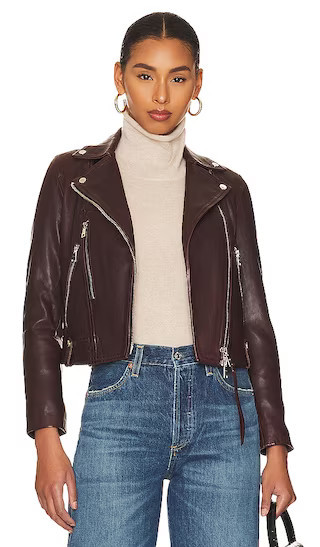 Neko Leather Biker Jacket in Oxblood Red | Revolve Clothing (Global)