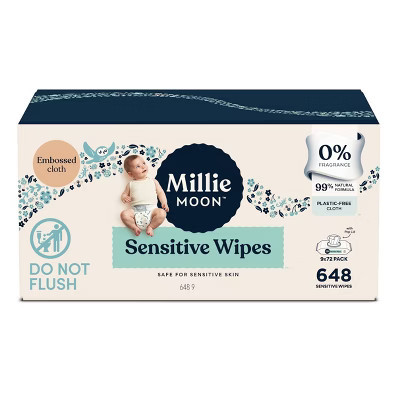 Millie Moon Sensitive Wipes Jumbo Box - 648ct | Target