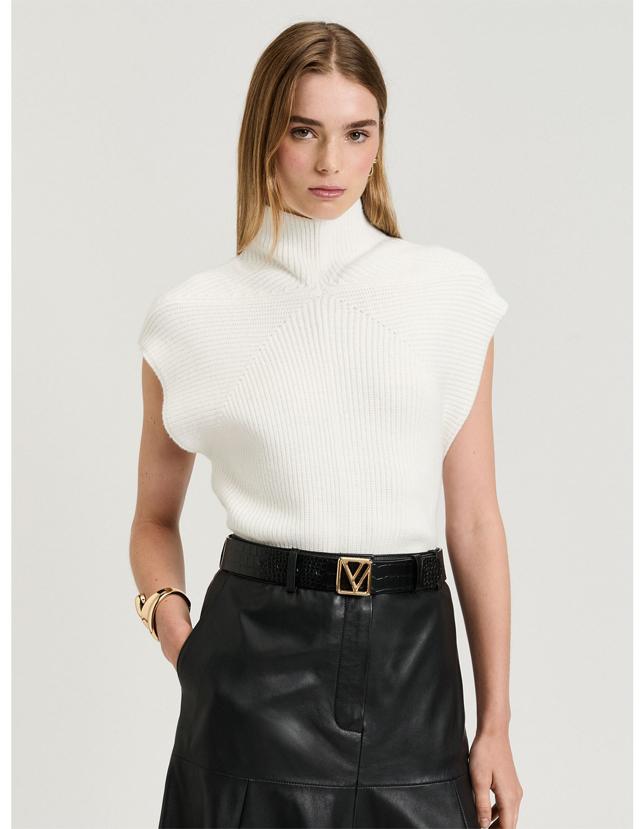 CHUNKY RIBBED KNIT VEST | David Jones (Australia & New Zealand)