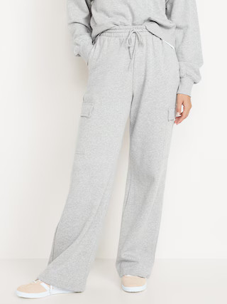 Extra High-Waisted SoComfy Cargo Wide-Leg Sweatpants | Old Navy (US)