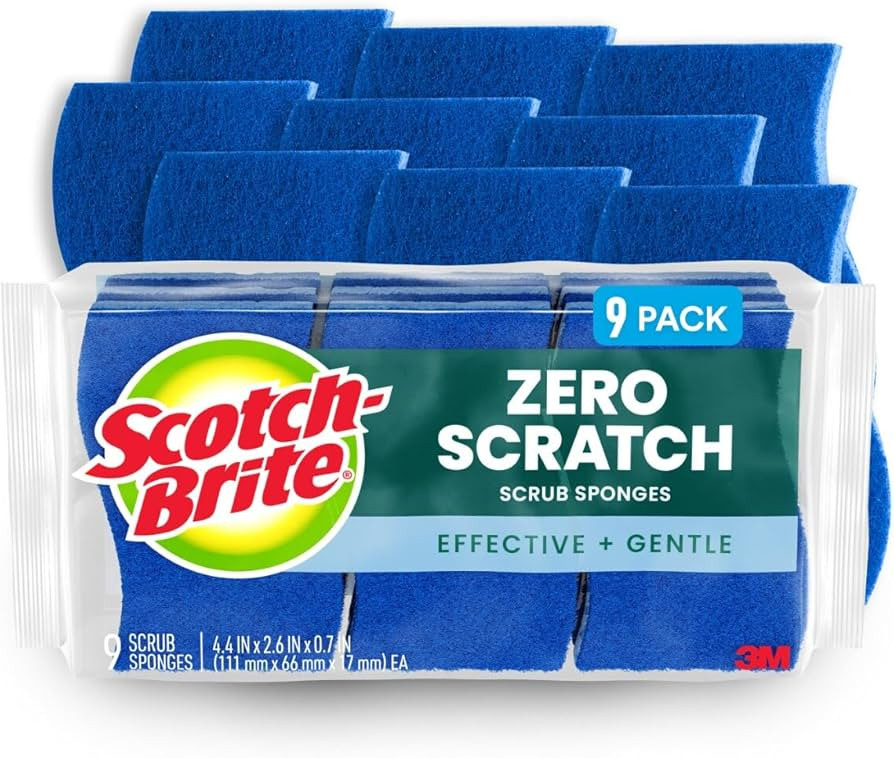 Scotch-Brite Zero Scratch Scrub Sponge, 9 Units per Each | Amazon (US)