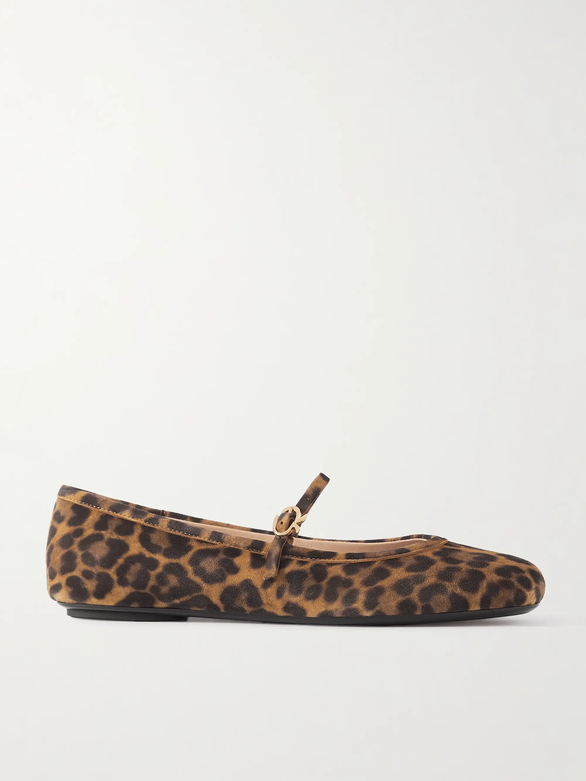 Carla leopard-print suede Mary Jane ballet flats | NET-A-PORTER APAC