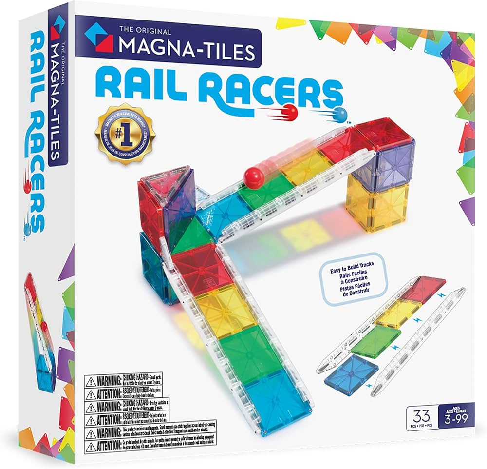 MAGNA-TILES Rail Racers 33-Piece Magnetic Construction Set, The Original Magnetic Building Brand | Amazon (US)